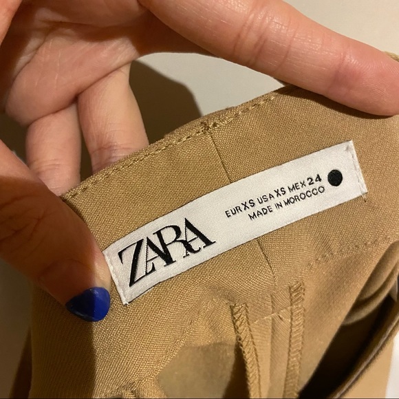 Zara straight leg trouser pants in beige tan blogger style aritzia frankie shop - Picture 7 of 8